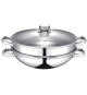 Wok 2-en-1 - BAUMALU - Tous feux dont induction - Couvercle verre - 32 cm