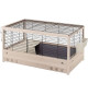 FERPLAST Cage ARENA 80 pour cochons d'inde - Bois de pin nordique - Normes FSC -  82 x 52 x 45,5 cm