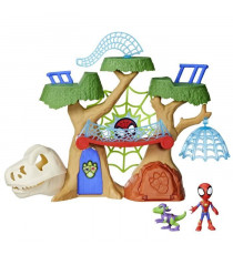 Spidey Coffret Dino-Webs base forestiere, Figurines de super-héros et accessoires, des 3 Ans, Spidey et Ses Ami