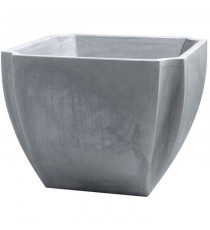 EDA Bac a Arbustes PALMEA Carré 110 L - avec Roulettes - Double Paroi - Réserve d'Eau Intégrée - 70 x 70 x 55 cm - Gris