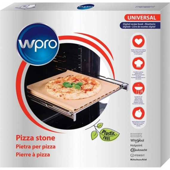 WPRO - Pierre à pizza : contient une plaque en terre cuite, une pelle d'enfour