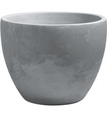 EDA Bac a Arbustes PALMEA Rond 98 L - avec Roulettes - Double Paroi - Réserve d'Eau Intégrée - Ø 70 x 55 cm - Gris