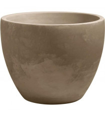 EDA Bac a Arbustes PALMEA Rond 98 L - avec Roulettes - Double Paroi - Réserve d'Eau Intégrée - Ø 70 x 55 cm - Taupe