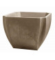 EDA Bac a Arbustes PALMEA Carré 110 L - avec Roulettes - Double Paroi - Réserve d'Eau Intégrée - 70 x 70 x 55 cm - Taupe