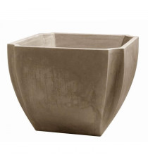 EDA Bac a Arbustes PALMEA Carré 110 L - avec Roulettes - Double Paroi - Réserve d'Eau Intégrée - 70 x 70 x 55 cm - Taupe