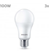 Ampoule LED - PHILIPS - 100 W - A67 E27 - Blanc froid - Non dimmable x 3