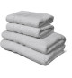 Lot de 4 serviettes - LOVELY HOME - 2 Serviettes 50 x 100 cm + 2 Draps de douche 70 x 140 cm - Gris clair