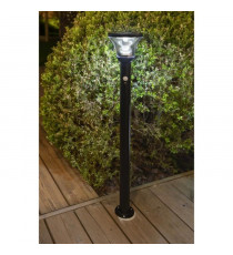 Lampadaire solaire - GALIX - G4595C - Tres éclairant - Inox avec détecteur - H93 cm - 1000 Lumens