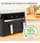 MOULINEX Dual Easy Fry & Grill Friteuse sans huile et gril, Capacité 8,3 L, 2 tiroirs, 8 programmes, air fryer YY5637FB