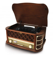 Platine rétro - SENCOR - STT 016 - 6 W - Lecteur CD/cassettes - USB - Marron