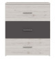 Commode - ADRIA - 3 tiroirs - Chene cendré / Gris uni - 75,2 x 41,3 x 89,7 cm