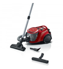 Nouveauté ! Aspirateur Traineau sans sac - BOSCH BGC41Q69  Serie 6 - 600 W - ProSilence - 70 dB - Capacité bac 2,4 L - Rouge