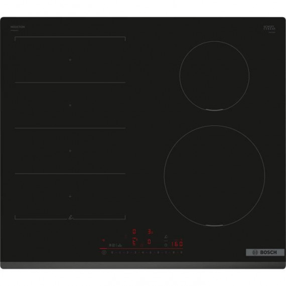 Table de cuisson a induction - BOSCH SERIE 6 PIX631HC1H - 4 foyers - 7400 W - Multitouch+ - Zone flex - Noir