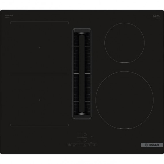 Table de cuisson a induction aspirante - BOSCH - 4 foyers - 52,2 x 59,2 x 22,9 cm - PVS611B16E - Noir