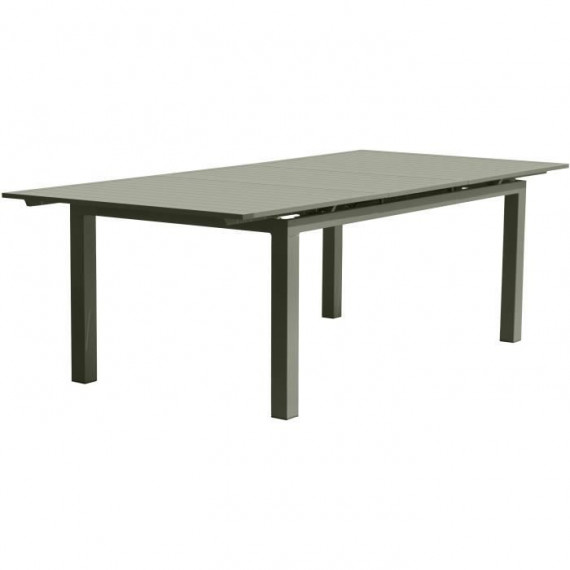 Table de jardin extensible rectangulaire - Kaki - Structure aluminium - 8 a 12 personnes - MIAMI - DCB GARDEN
