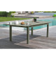 Table de jardin extensible rectangulaire - Kaki - Structure aluminium - 8 a 12 personnes - MIAMI - DCB GARDEN