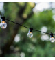 PARTY CLEAR SOLAR Guirlande lumineuse solaire - 10 globes transparents - LED blanc chaud - 5.90m - 8 modes