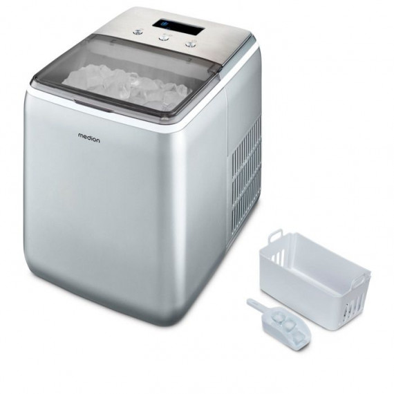 MEDION Machine a glaçons (taille des glaçons petite & grande, réservoir d'eau de 2,6 litres, durée de production courte env. 10