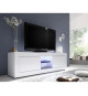 Meuble TV - BASICO - 2 portes - Blanc laqué brillant - 180 x 43 x 56 cm