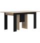 Table console extensible - DIAGONE - EXIT - Chene clair / Noir - Jusqu'a 14 couverts - 160/295 x 80 x 77 cm