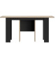 Table console extensible - DIAGONE - EXIT - Chene clair / Noir - Jusqu'a 14 couverts - 160/295 x 80 x 77 cm