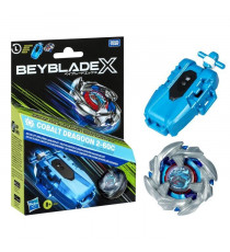 Beyblade X pack Cobalt Dragoon 2-60C avec lanceur a corde deluxe, toupie a rotation gauche, des 8 ans