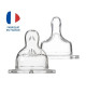 Dodie Biberon Sensation+ Anti-Coliques Tétines Plates Col Large Débit 3 +6m 2 tétines