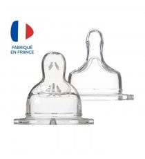 Dodie Biberon Sensation+ Anti-Coliques Tétines Plates Col Large Débit 3 +6m 2 tétines