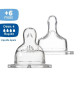 Dodie Biberon Sensation+ Anti-Coliques Tétine Plate Col Large Débit 4 +6m 2 tétines