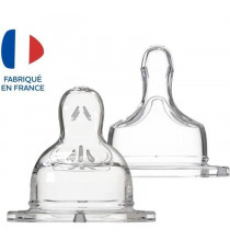 Dodie Biberon Sensation+ Anti-Coliques Tétine Plate Col Large Débit 2 +0m 2 tétines