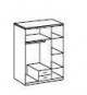 Armoire - Panneaux de particules E1 et porte miroir - 3 portes 1 miroir - Décor blanc - Chambre - L 135 x P 56 x H 199 cm