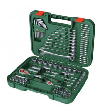 Bosch Set d'outils a main Advanced 132 pcs (pr tâches de fixation difficiles  clés/clés mâles/cliquets/tournevis  accessoires)