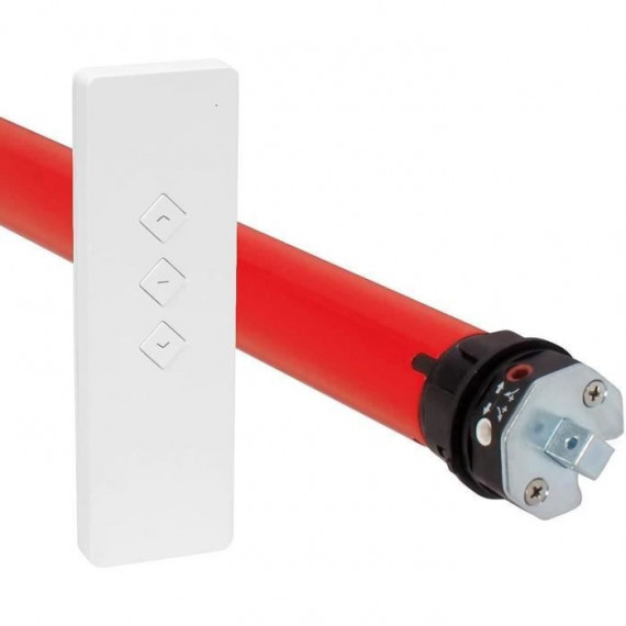 Moteur volet roulant radio + télécommande RM10MSB - SUPERROLLO - SR20906 -  Diametre 40 mm - 10 Nm - Poids max tablier 22 kg