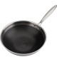 GSW Wok pro avec couvercle - Ø 32 cm - Fond 3-PLY - Poignée rivetée - Inox - Tous feux dont induction