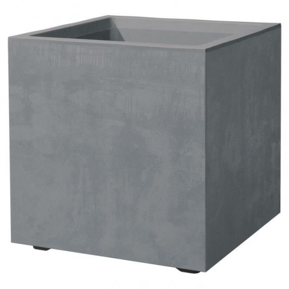 Pot de fleur Cube - DEROMA - Millennium R - Ashgrey - A réserve d'eau - 39 cm