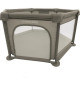 Parc Explore - DREAMBABY - 6 côtés avec base en tissu et cadre rembourré - Ø 1,40 m - H 70 cm - Taupe