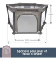 Parc Explore - DREAMBABY - 6 côtés avec base en tissu et cadre rembourré - Ø 1,40 m - H 70 cm - Taupe