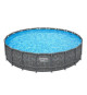 Kit Piscine hors sol tubulaire BESTWAY - APX 365 - 610 x 132 cm - Ronde (Filtre a sable, 500g polysphere, échelle, bâche)