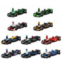 LEGO Lot de 10 écuries Formula 1 Speed Champions - Jeu de construction avec véhicule de course + 1 minifigurine collector
