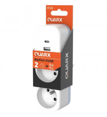 Biplite - QUARX - 2P 16A - Avec USB-A et USB-C, conforme NF