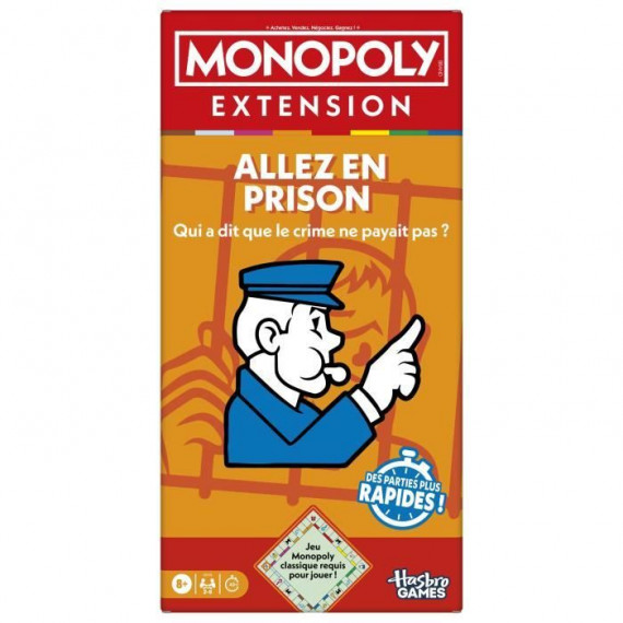 Monopoly Extension Allez en prison, rend le jeu Monopoly classique plus amusant et plus rapide, jeux de plateau, 2 a 6 joueur…