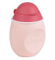 BEABA Gourde bébé/enfant en silicone, BabySqueez' 2 en 1, 2 embouts (1er et 2eme age), 180 ml, Rose