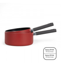 Set de 2 casseroles - LIVOO - MEP154R - Antiadhésif sans PFOA ni PFOS - Manche silicone - Tous feux dont induction