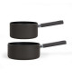 Set de 2 casseroles - LIVOO - MEP154N - Antiadhésif sans PFOA ni PFOS - Manche silicone - Tous feux dont induction