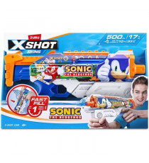 Pistolet a eau - ZURU - X-SHOT Skins Sonic Hyperload - Vitesse Sonic - Remplissage en 1 seconde - Portée 10 m - Réservoir 500 ml