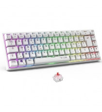 Clavier Gamer sans fil - The G-Lab - KEYZ TITAN - Mécanique (Switch Rouge) - Azerty - Triple mode - RGB - Blanc