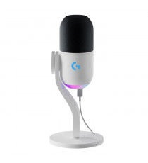 Microphone Logitech G Yeti GX gaming RVB dynamique avec LIGHTSYNC pour PC/Mac - Blanc