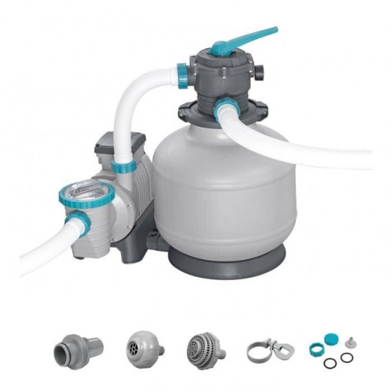 Filtre a sable / pompe de filtration pour piscine jusqu'a 66 m3 - Bestway -11 355 L/h - Avec préfiltre