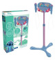 Microphone Stitch sur pied ajustable lumineux avec enceinte, 2 Micros et Effets vocaux, Enceinte Bluetooth