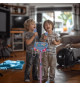 Microphone Stitch sur pied ajustable lumineux avec enceinte, 2 Micros et Effets vocaux, Enceinte Bluetooth